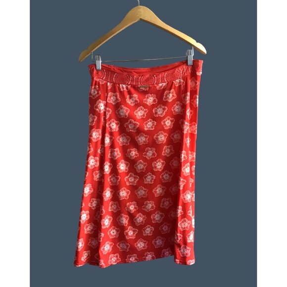 MICHAEL KORS-WOMENS CORAL LIGHT WEIGHT ELASTIC WAIST FRONT SPLIT SKIRT SIZE M - Picture 2 of 5